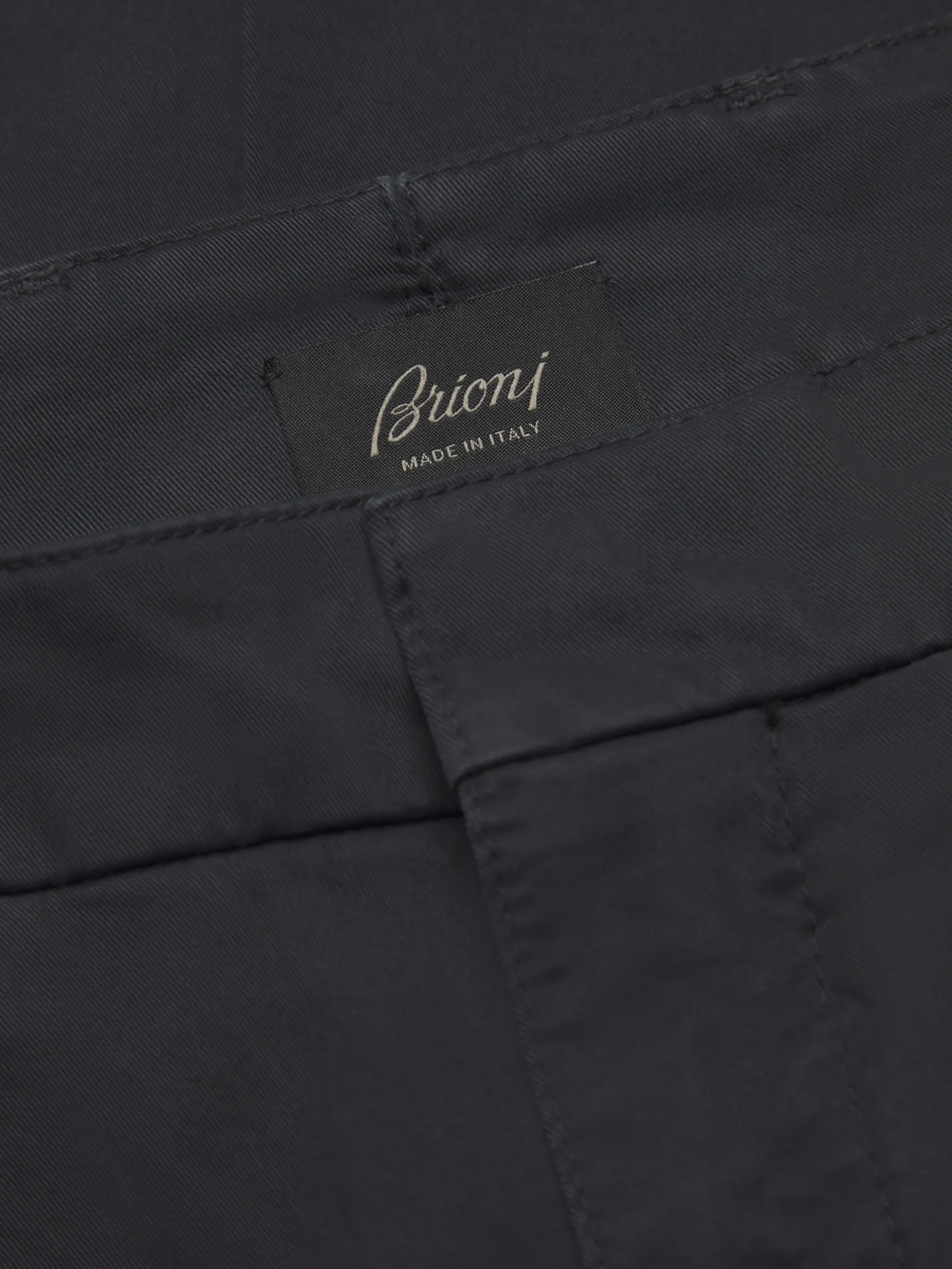 Clearance Brioni organic stretch cotton Pienza trousers Midnight Blue