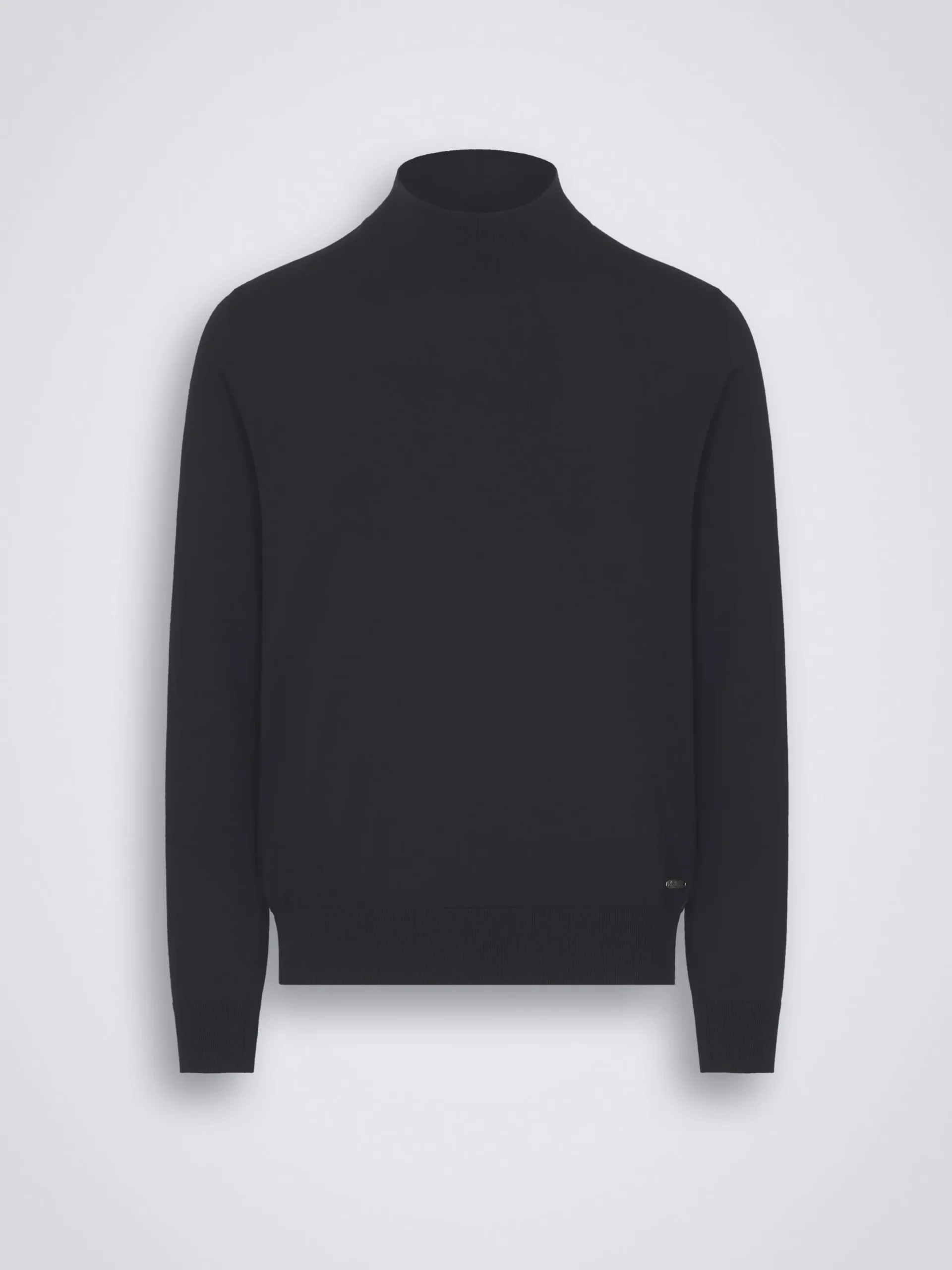 Best Brioni responsible wool mockneck sweater Midnight Blue
