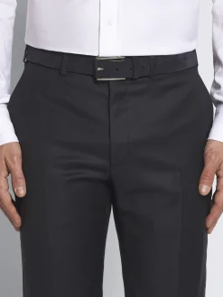 Discount Brioni suede and calf leather belt with roller buckle Midnight Blue