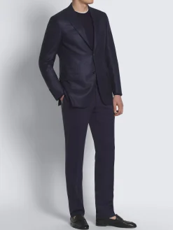 Sale Brioni cashmere and silk crewneck sweater Navy blue