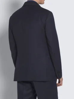 Fashion Brioni Navy blue cavalry wool twill Travel jacket