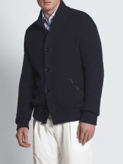 Discount Brioni Navy blue cotton blouson