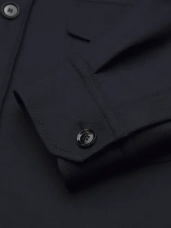 Outlet Brioni double-splittable wool Vagabond overshirt Navy blue