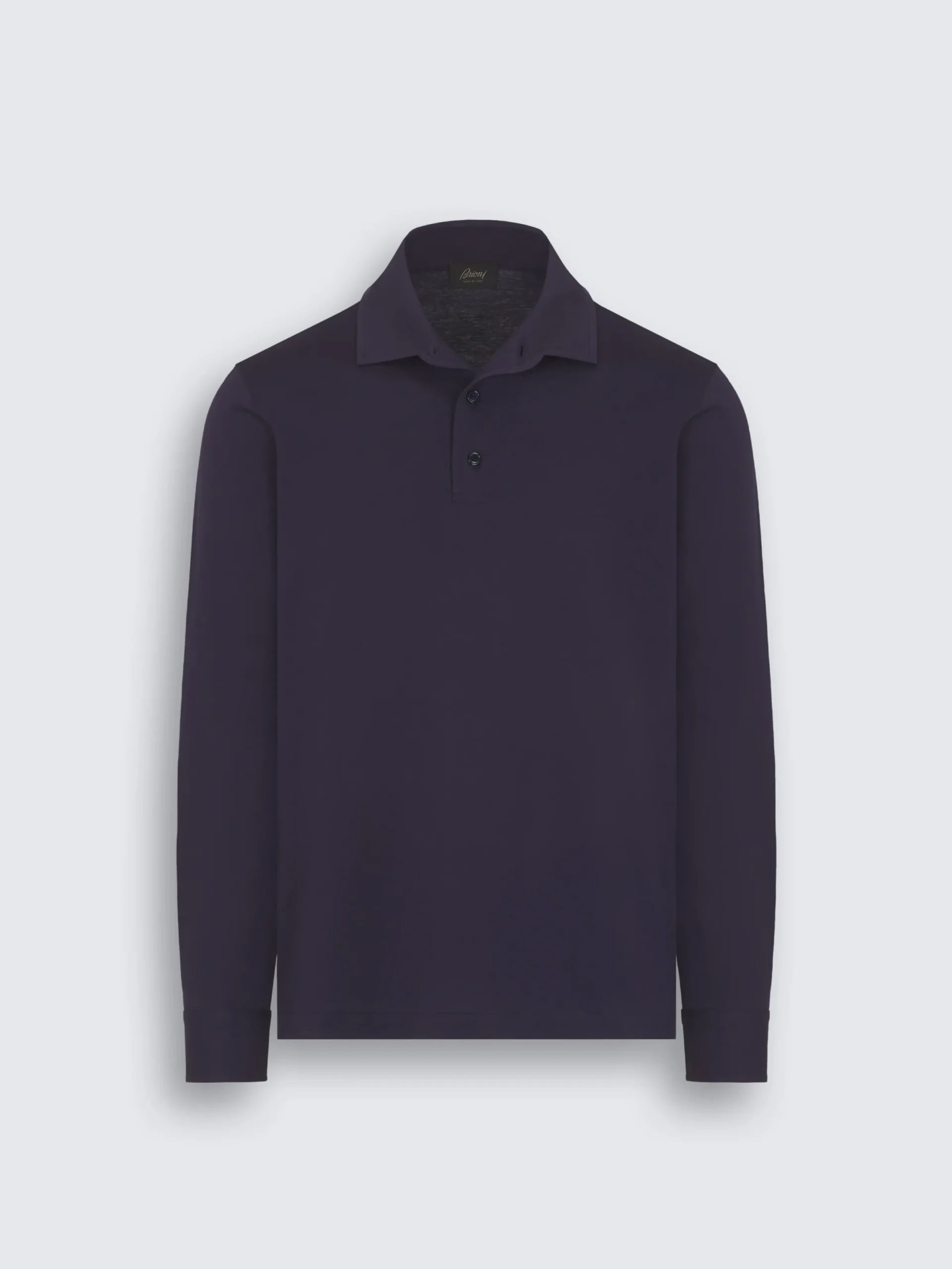 Online Brioni gassed cotton Capri collar polo shirt Navy blue