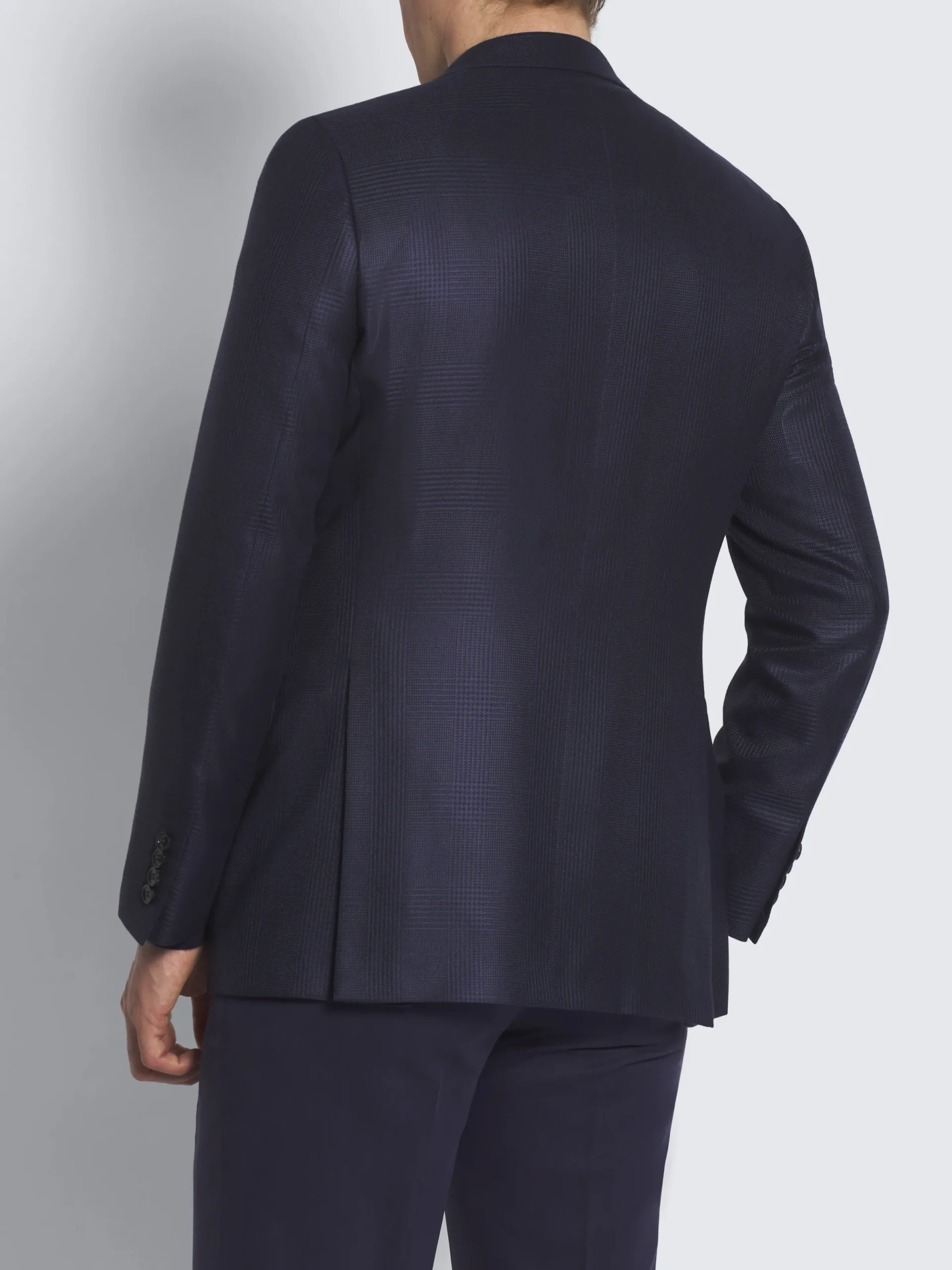 Clearance Brioni glen plaid wool and silk Ravello jacket Navy blue