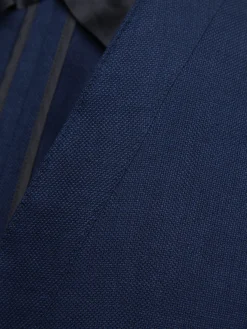 Best Brioni Navy blue linen, wool and silk double-breasted Jardigan