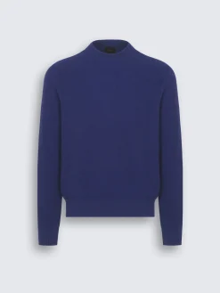 Online Brioni Navy blue perforated suede bomber