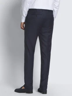 Best Brioni Navy blue Super 150's wool sharskin Journey trousers