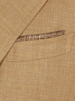 Outlet Brioni Ochre and white silk pocket square Ochre yellow