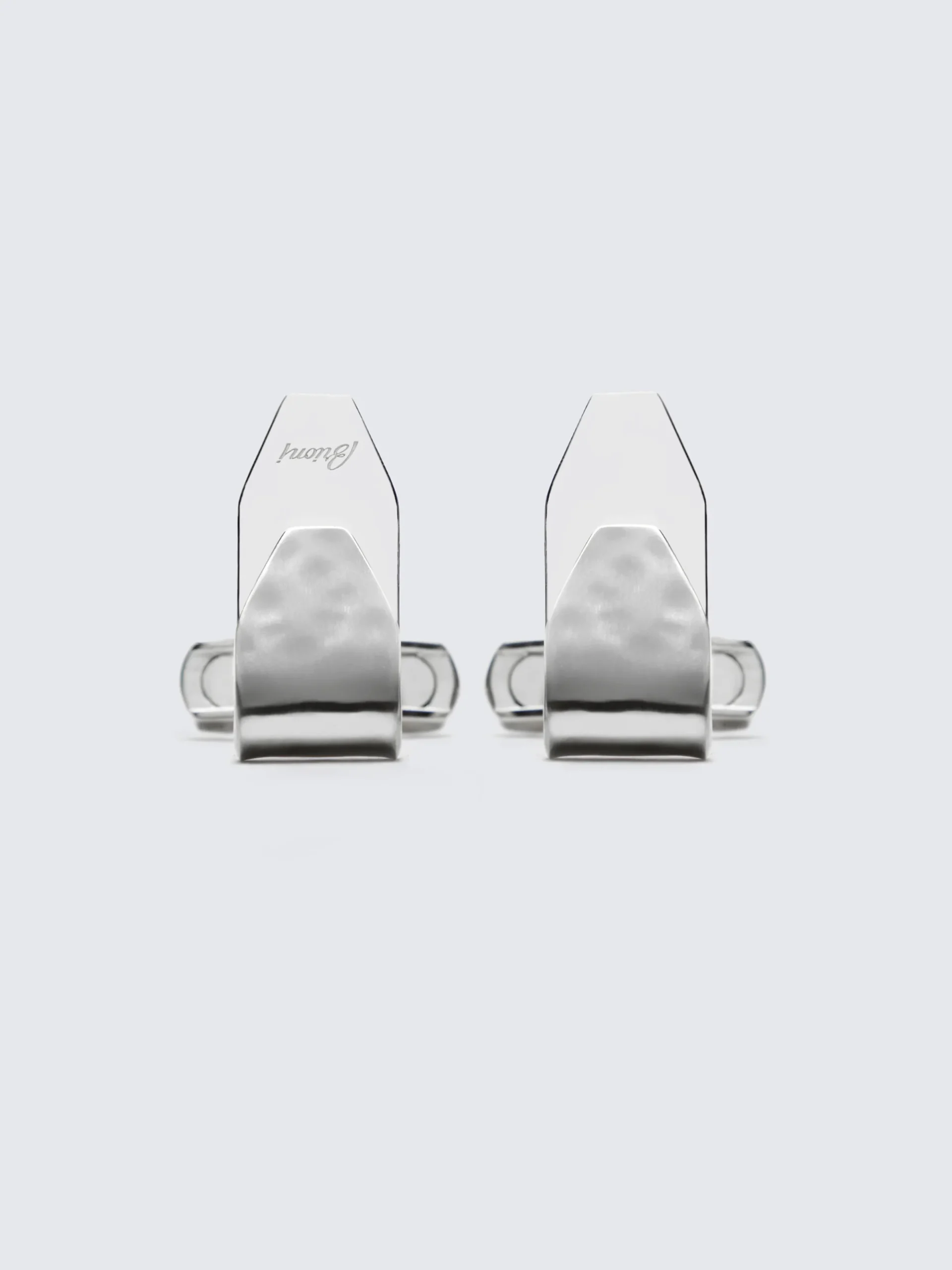Discount Brioni Octagon folded cufflinks in hammered Silver
