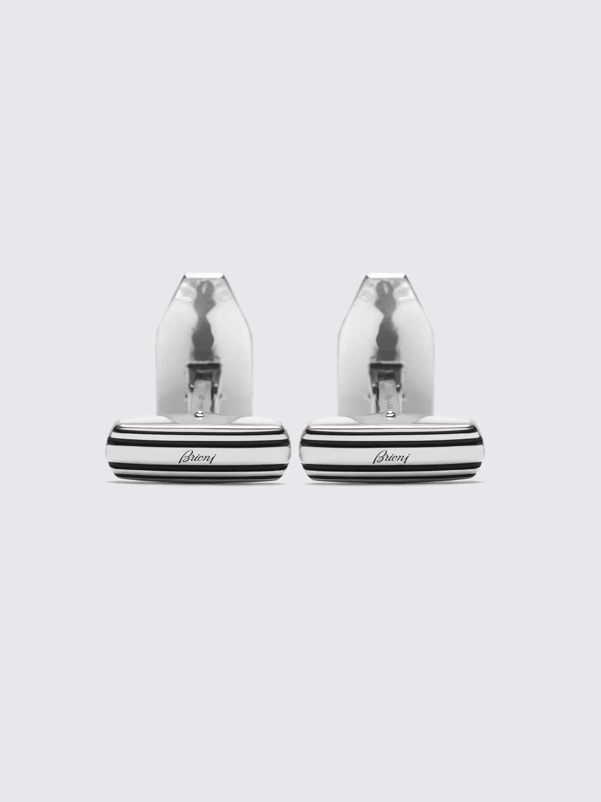 Discount Brioni Octagon folded cufflinks in hammered Silver