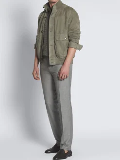 Fashion Brioni Olive green cotton, silk and cashmere Trama weave polo