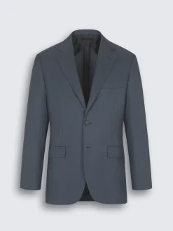 Fashion Brioni cashmere and silk twill Plume jacket Petroleum blue