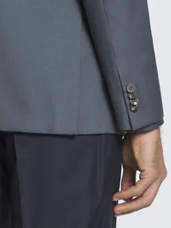 Fashion Brioni cashmere and silk twill Plume jacket Petroleum blue