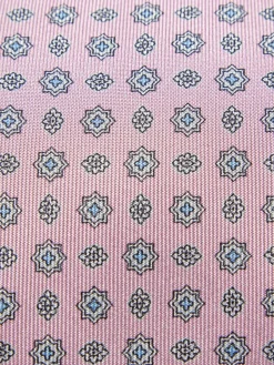 Discount Brioni and light blue micro motif silk tie Pink