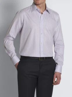 Discount Brioni and lilac micro-checked Ginza 45 cotton formal shirt Pink