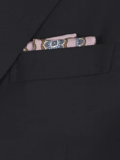 Discount Brioni and sky blue motif silk pocket square Pink