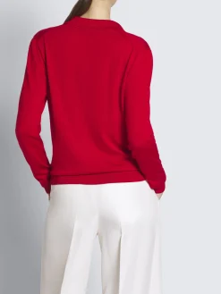 Online Brioni Red cashmere and silk long-sleeved polo