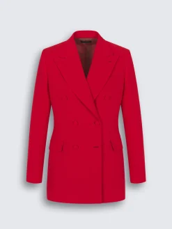 Outlet Brioni Red wool and silk double-breasted Flavia jacket