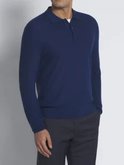 Sale Brioni vicuña and cashmere Trama weave polo sweater Royal blue