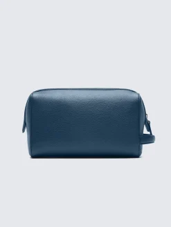 Sale Brioni grained leather beauty case Sapphire blue