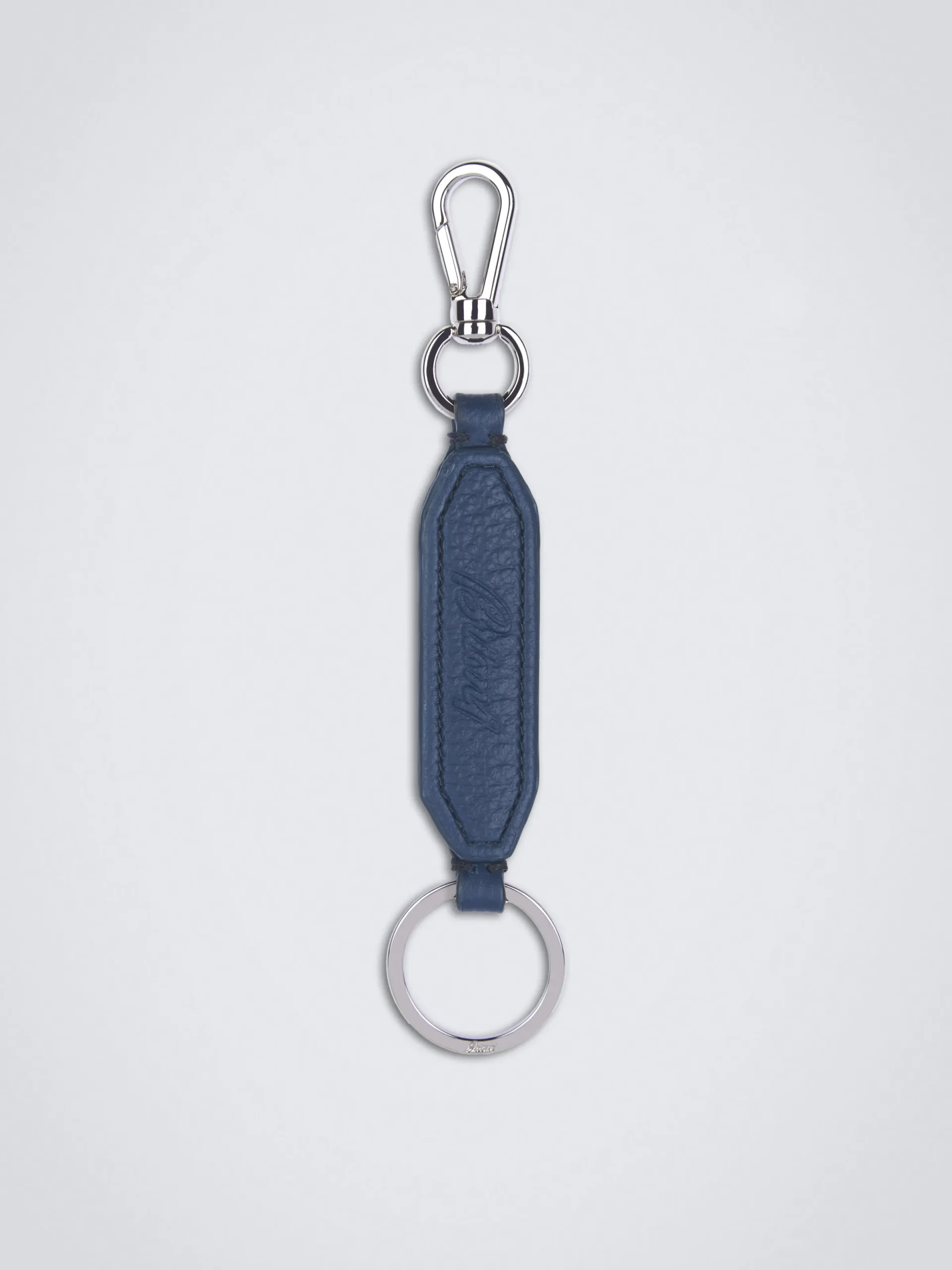 Discount Brioni grained leather key holder Sapphire blue