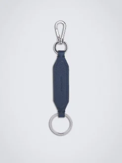 Discount Brioni grained leather key holder Sapphire blue