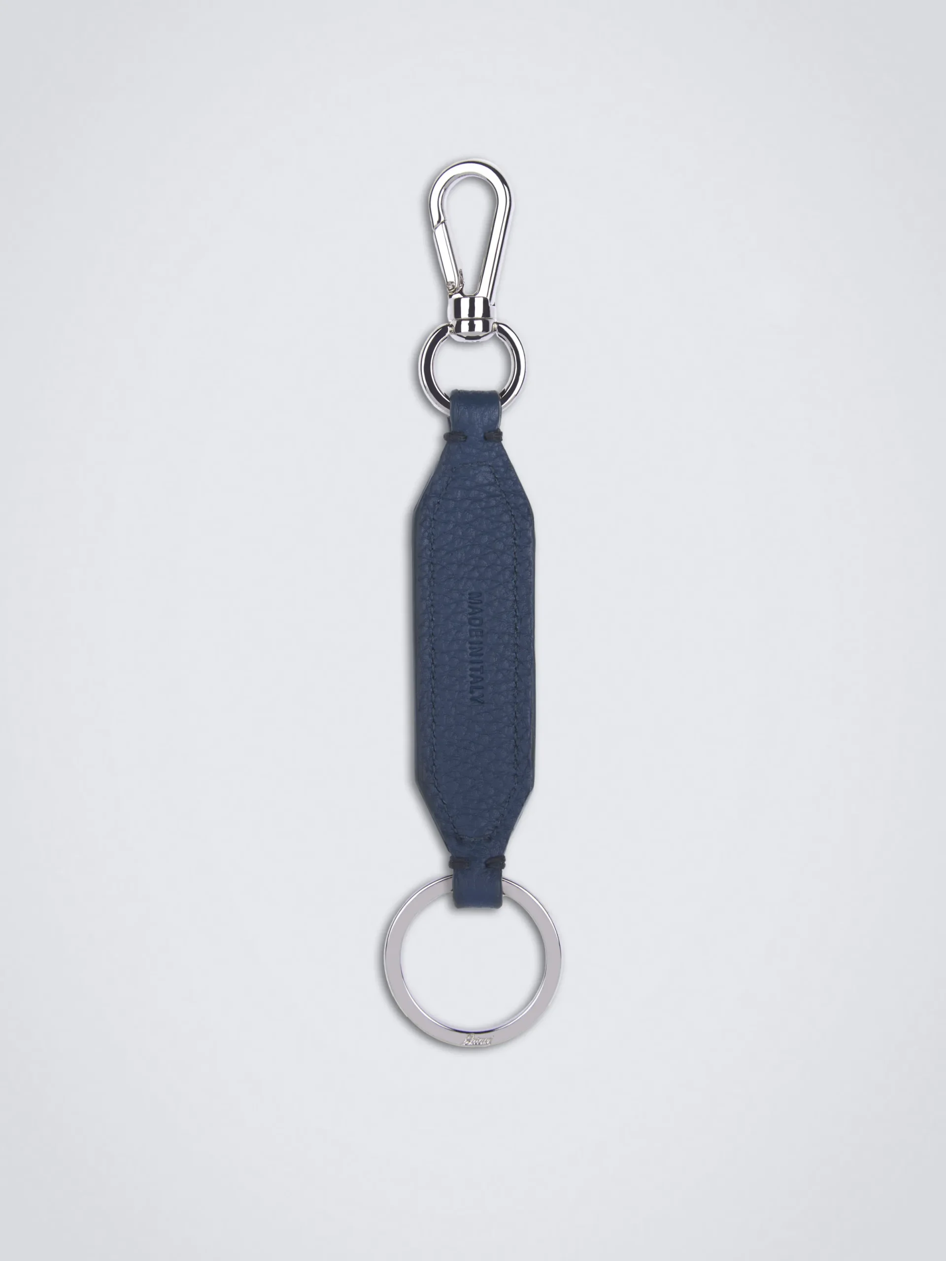 Discount Brioni grained leather key holder Sapphire blue