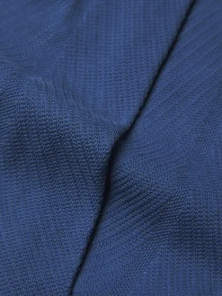 Best Brioni herringbone Sea Island cotton socks Sapphire blue