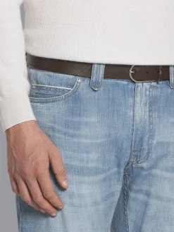 Outlet Brioni Sky blue cotton selvedge denim Meribel jeans