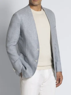 Fashion Brioni Sky blue linen, wool and silk Jardigan