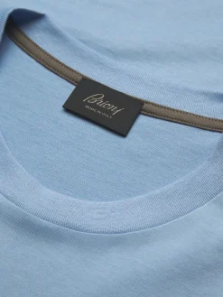 Hot Brioni organic gassed organic cotton T-shirt Sky Blue