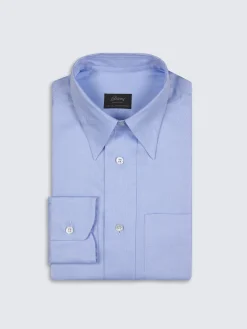 Discount Brioni Sky blue Sea Island cotton twill shirt