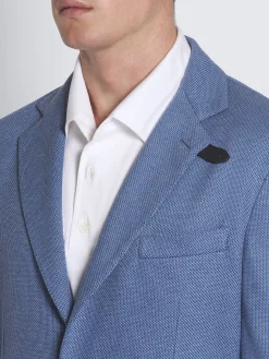 Online Brioni Sky blue silk and cotton jersey blazer