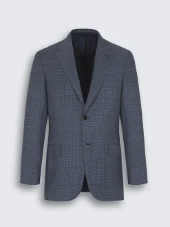 Hot Brioni Steel blue glen plaid wool Ravello jacket