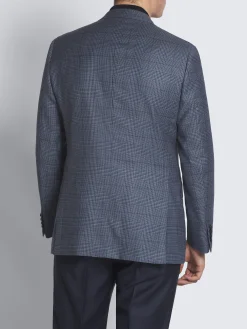 Hot Brioni Steel blue glen plaid wool Ravello jacket