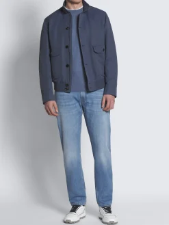Outlet Brioni technical linen 75 blouson Steel blue