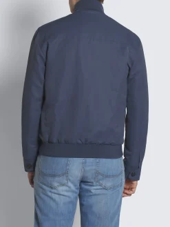Outlet Brioni technical linen 75 blouson Steel blue