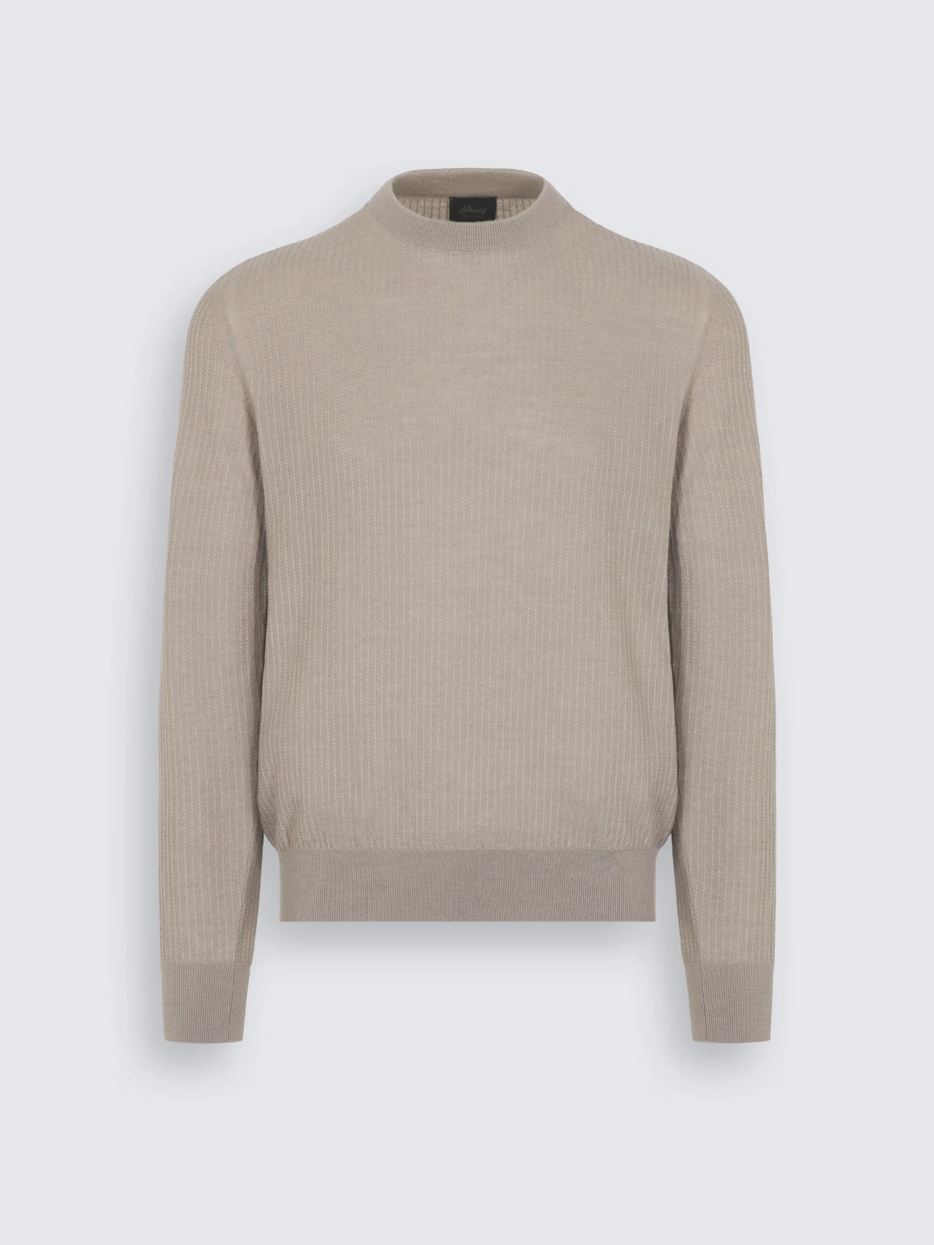 Online Brioni Taupe Super 130's wool sharkskin Tigullio trousers