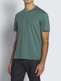 Discount Brioni gassed organic cotton T-shirt Teal green