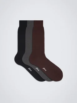 Hot Brioni Three pair socks set Multicolour