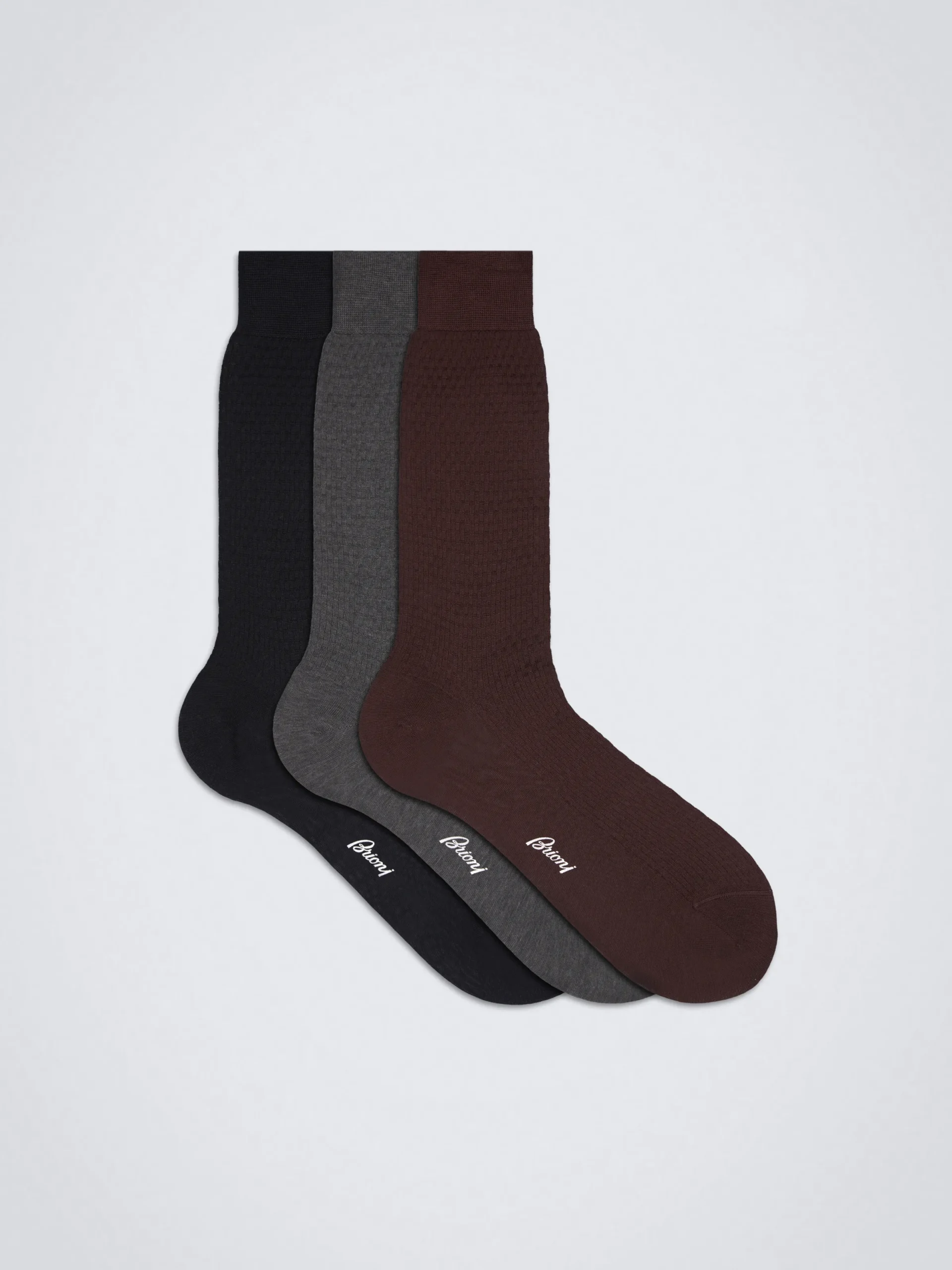 Hot Brioni Three pair socks set Multicolour