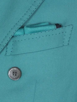Best Brioni Turquoise and navy blue silk pocket square Turquoise blue