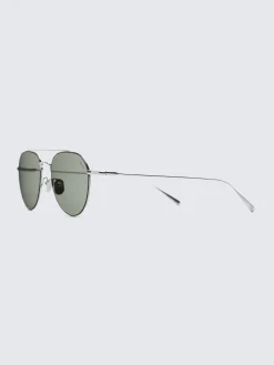 Sale Brioni Ultra-light titanium pilot shape sunglasses Silver