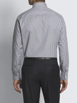 Best Brioni and dark grey striped organic cotton formal shirt White