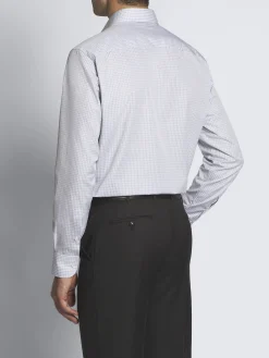 Discount Brioni and lead grey checked cotton formal shirt White
