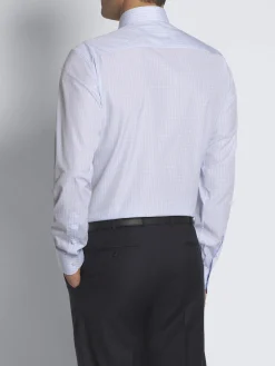 Online Brioni and light blue checked Giza 45 cotton formal shirt White