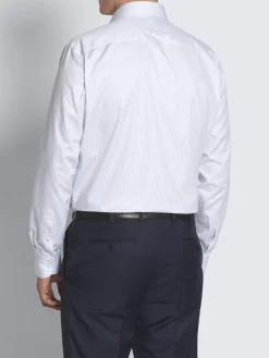 Sale Brioni White and light blue striped organic cotton formal shirt