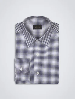 Outlet Brioni and royal blue cotton hidden button down shirt White
