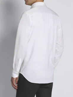 New Brioni gassed organic cotton hidden button-down shirt White